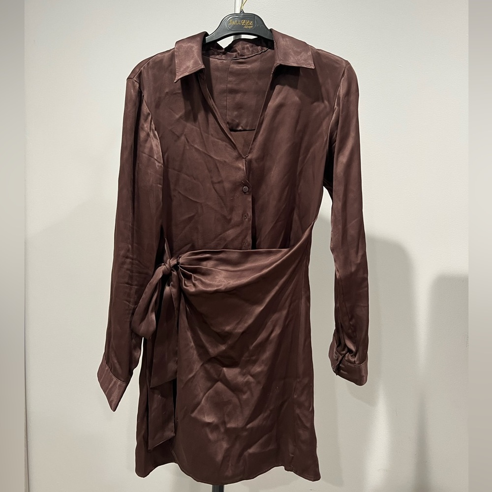 Zara silk wrap dress